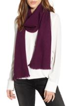 Women's Frye Frayed Edge Wool Muffler, Size - Purple