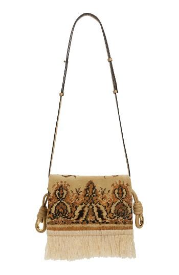 Loewe Flamenco Fringe Tapestry Calfksin Leather Bag -