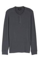 Men's Velvet By Graham & Spencer Long Sleeve Henley, Size - Grey