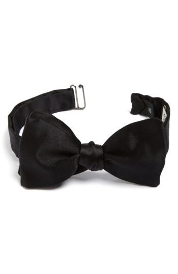Men's Gitman Solid Silk Bow Tie, Size X-long - Black