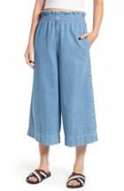 Women's Topshop Wide Leg Crop Jeans W X 30l (fits Like 30-31w) - Blue