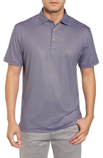 Men's Peter Millar Mordecai Geo Print Stretch Jersey Polo - Black