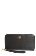 Women's Tory Burch Parker Leather Continental Wallet - Black