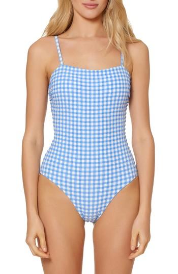 Women's Red Carter Gingham One-piece Swimsuit - Purple