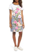 Women's St. John Collection Micro Geo Blister Knit Sheath Dress - Blue