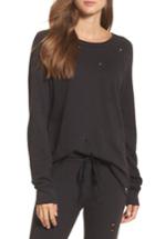 Women's Michael Lauren Destroyed Lounge Sweatshirt - Black