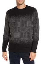 Men's Slate & Stone Block Pattern Wool Sweater, Size - Black