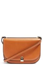 Topshop Oxford Faux Leather Crossbody Saddle Bag - Brown