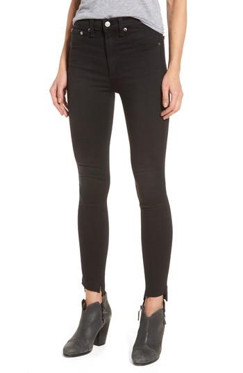 Women's Rag & Bone/jean High Waist Skinny Jeans - Black