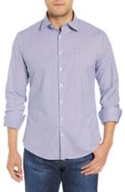 Men's Stone Rose Regular Fit Geometric Stretch Sport Shirt - Blue