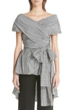 Women's Lela Rose Glen Plaid Wrap Top (similar To 14w-16w) - Black