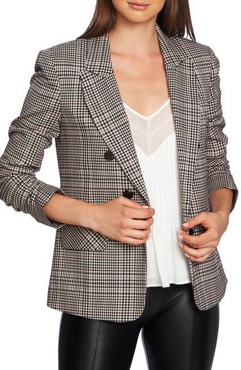 Women's 1.state Check Blazer, Size - Black