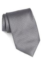 Men's David Donahue Solid Silk Tie, Size - Grey