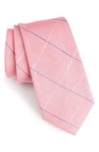 Men's Calibrate Candler Grid Linen & Silk Tie, Size - Pink