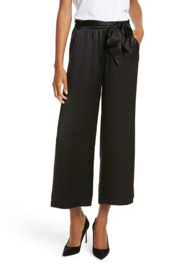 Women's Frame Tie Waist Crop Silk Pants