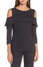 Women's Boss Ikyana Dot Jacquard Cold Shoulder Top