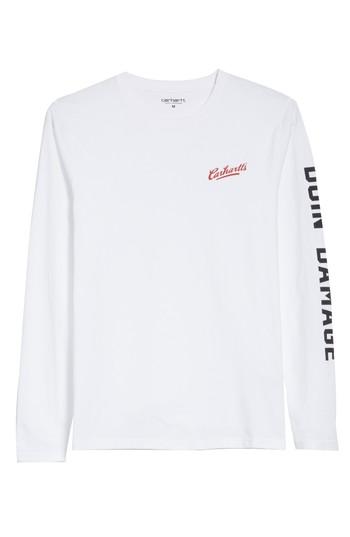 Men's Carhartt Work In Progress Doin' Damage Graphic Long Sleeve T-shirt, Size - White