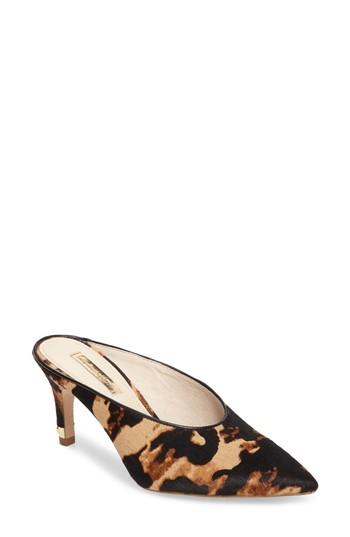 Women's Louise Et Cie Karas Genuine Calf Hair Pointy Toe Slide Pump M - Brown