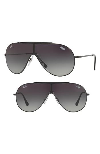 Women's Ray-ban 133mm Shield Sunglasses - Black Gradient