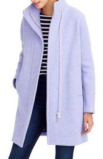 Petite Women's J.crew Stadium Cloth Cocoon Coat P - Red