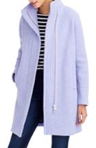 Petite Women's J.crew Stadium Cloth Cocoon Coat P - Red