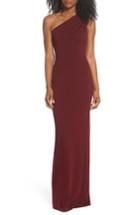 Women's Katie May One-shoulder Crepe Column Gown