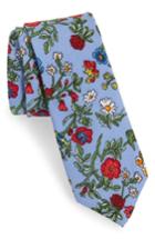 Men's 1901 Mulberry Floral Cotton Tie, Size - Blue