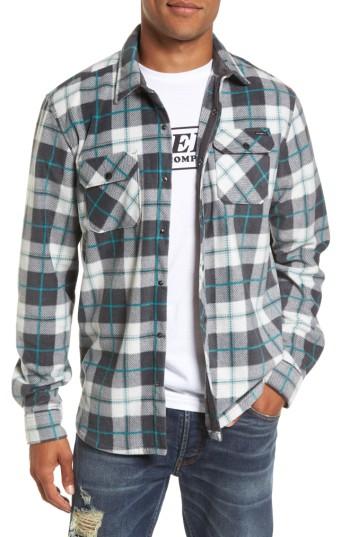 Men's O'neill Glacier Plaid Fleece Flannel Shirt, Size - Grey