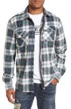 Men's O'neill Glacier Plaid Fleece Flannel Shirt, Size - Grey