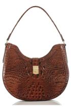 Brahmin Bethany Croc Embossed Leather Hobo - Brown