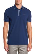 Men's Ted Baker London Offset Modern Slim Fit Golf Polo (m) - Blue