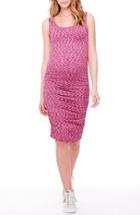 Women's Ingrid & Isabel Space Dye Ruched Maternity Tank Dress - Burgundy