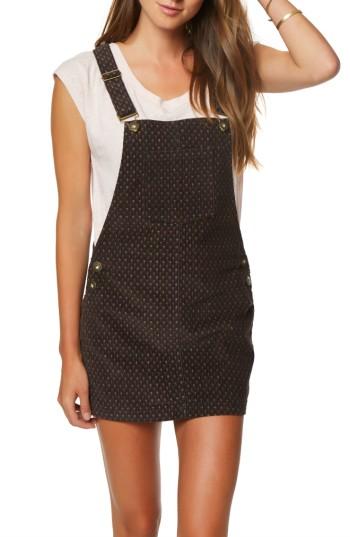 Women's O'neill Kipling Print Corduroy Pinafore Dress