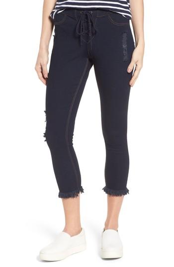 Women's Hue Shipwrecked Lace-up Denim Skimmer Leggings - Blue