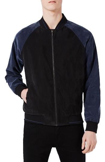 Men's Topman Cronus Smart Bomber Jacket - Black