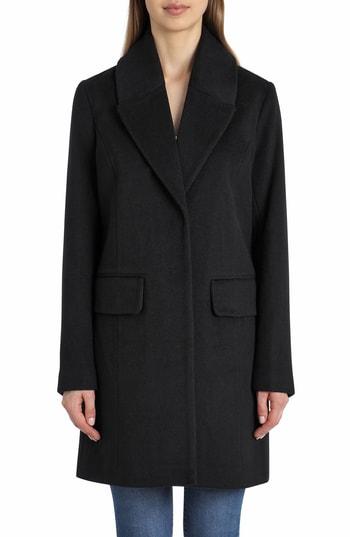 Women's Badgley Mischka Wool Blend Coat - Black