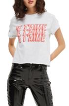 Women's Topshop Je T'aime Graphic Crop Tee