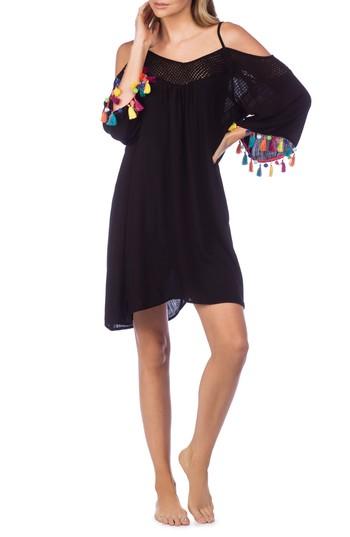 Women's Nanette Lepore Cha Cha Cha Off The Shoulder Cover-up - Black