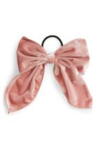 Cara Floppy Velvet Bow Hair Tie, Size - Pink