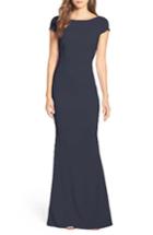 Women's Katie May Plunge Knot Back Gown - Blue