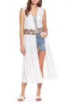 Women's Steve Madden Chevron Waist Duster - White