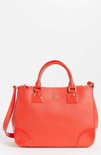 Tory Burch 'robinson' Double Zip Leather Tote