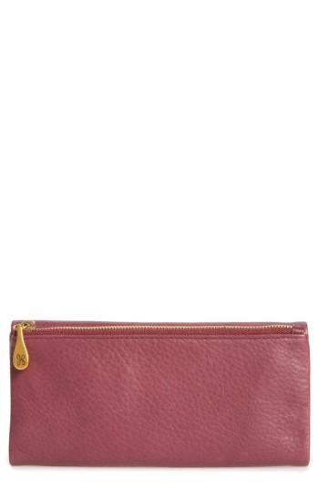 Women's Hobo Eagle Calfskin Leather Trifold Wallet - Purple