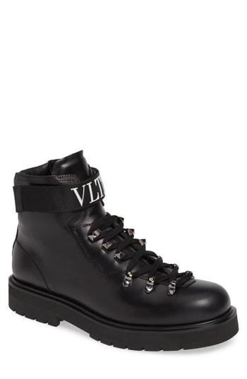 Men's Valentino Garavani Vltn Strap Boot Us / 40eu - Black