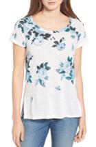 Women's Lucky Brand All Flower Print Linen Blend Tee