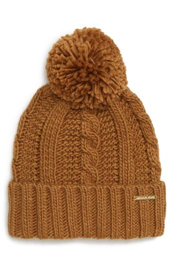 Women's Michael Michael Kors Cable Knit Hat - Brown