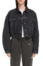 Women's Acne Studios Oriana Crop Denim Jacket Us / 34 Eu - Black