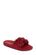 Women's Topshop Hewitt Ruffle Slide Sandal .5us / 36eu - Red