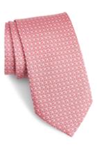 Men's Salvatore Ferragamo Giugno Bird Print Silk Tie, Size - Pink