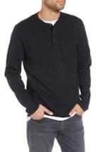 Men's Treasure & Bond Regular Fit Slub Terry Henley - Black